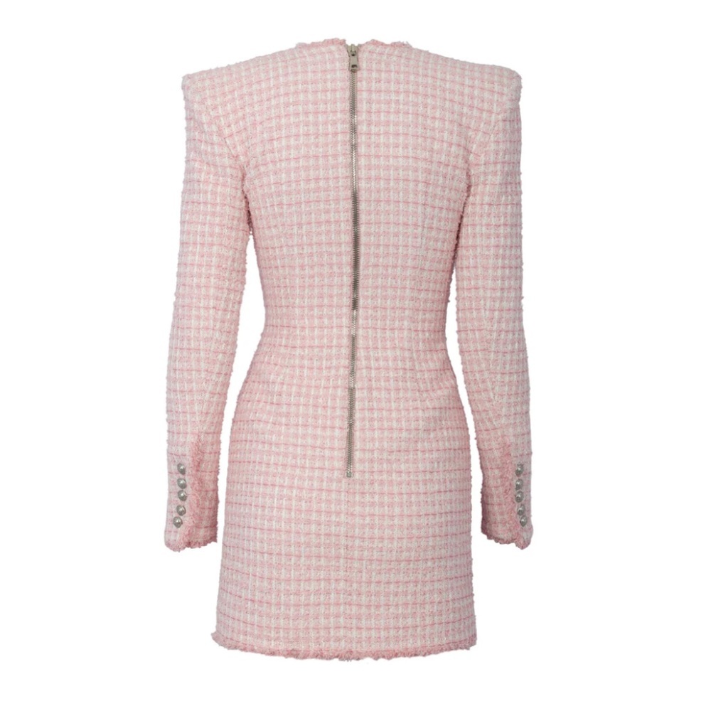 Balmain Pink Bouclé Tweed Dress - Picture 3 of 3